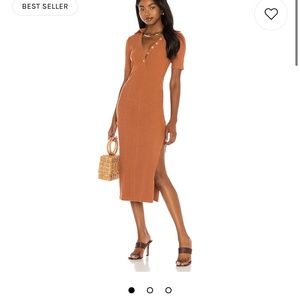 HOUSE OF HARLOW 1960 X SOFIE RICHIE INAYA DRESS IN TERRACOTTA, SIZE SMALL